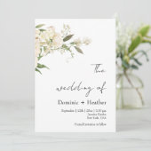 Minimalistische Elfenbein-Bliss-Hochzeit Einladung (Stehend Vorderseite)