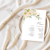 Minimalistische Elfenbein-Bliss-Hochzeit Menükarte