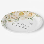 Minimalistische Elfenbein-Bliss-Hochzeit Pappteller (Schrägansicht)