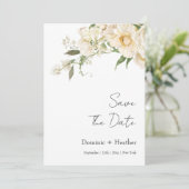 Minimalistische Elfenbein-Foto-Hochzeit Save The Date (Stehend Vorderseite)