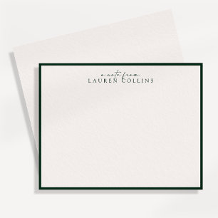 Minimalistische Elfenbein-Notizkarte mit dunkler E Einladung