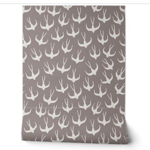 Minimalistische Elfenbein-Schwalben-im-Flug-Illust Tapete