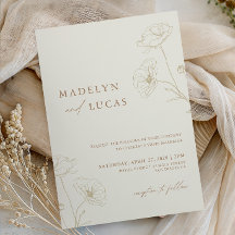 Minimalistische Elfenbein-Taupe-Blumen-Monogramm-H