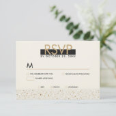 Minimalistische Elfenbein Terrazzo Wedding RSVP Ca (Stehend Vorderseite)