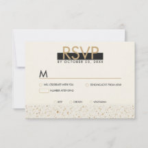 Minimalistische Elfenbein Terrazzo Wedding RSVP Ca