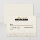 Minimalistische Elfenbein Terrazzo Wedding RSVP Ca Karte (Vorne/Hinten)