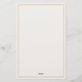 Minimalistische Elfenbeingoldmonogramm - Zwei Gren Briefpapier (Rückseite)