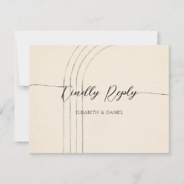 Minimalistische Elfenbeinhochzeit RSVP Karte