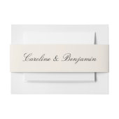 Minimalistische Elfenbeinschrift Elegant Hochzeits Einladungsbanderole (Vorderseite Beispiel)