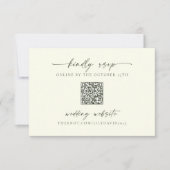 Minimalistische ElfenbeinUAWG mit QR-Code-Karte Mitteilungskarte (Vorderseite)