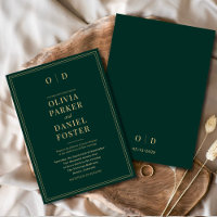 Minimalistische Emerald Green Gold Elegante Hochze