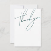 Minimalistische Emerald Green Script Typografy Wed Dankeskarte (Rückseite)