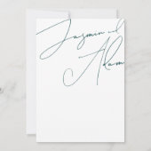 Minimalistische Emerald Green Script Typografy Wed Einladung (Rückseite)