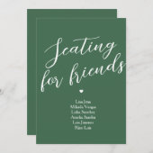 Minimalistische Emerald Green Table Friends Einladung (Vorne/Hinten)