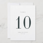Minimalistische Emerald Wedding Tischnummer Card (Rückseite)