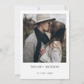 Minimalistische Engagement für Terrakotta-Kalligra Einladung (Rückseite)