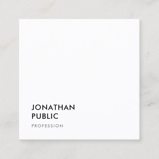 Minimalistische Entwurfsvorlage Beruflich Quadratische Visitenkarte (Vorderseite)