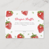 Minimalistische Erdbeerentaucher-Kinderdusche Begleitkarte (Vorderseite)