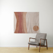 Minimalistische, erdige Töne Abstrakte Landschaft  Wandteppich (Beispiel (Horizontal))