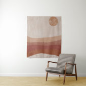 Minimalistische, erdige Töne Abstrakte Landschaft  Wandteppich (Beispiel)