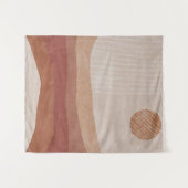 Minimalistische, erdige Töne Abstrakte Landschaft  Wandteppich (Vorderseite (Horizontal))