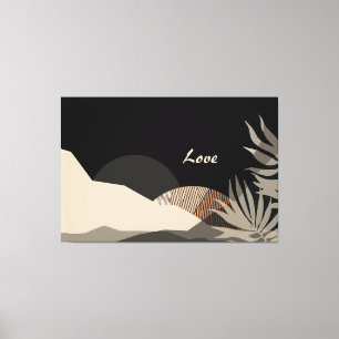 Minimalistische Erdtöne Boho-Abstrakt  Leinwanddruck