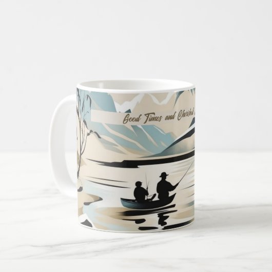 Minimalistische Erinnerungen für Vater und Sohn Kaffeetasse (Vorderseite Links)
