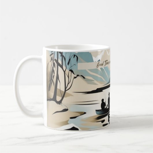 Minimalistische Erinnerungen für Vater und Sohn Kaffeetasse (Links)