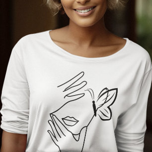 Minimalistische Ermächtigung von Frauen Schmetterl T-Shirt