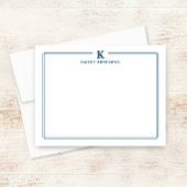 Minimalistische erste blaue Zwei-Grenzen-Stationer Mitteilungskarte