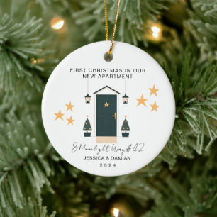 MINIMALISTISCHE ERSTE CHRISTMAS IN UNSEREM NEUEN A KERAMIK ORNAMENT