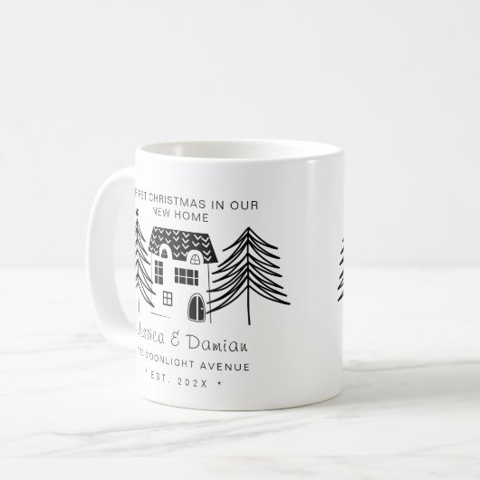 MINIMALISTISCHE ERSTE CHRISTMAS IN UNSERER NEUEN Z KAFFEETASSE (Vorderseite Links)