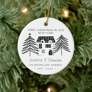 MINIMALISTISCHE ERSTE CHRISTMAS IN UNSERER NEUEN Z KERAMIK ORNAMENT