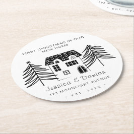 MINIMALISTISCHE ERSTE CHRISTMAS IN UNSERER NEUEN Z RUNDER PAPPUNTERSETZER