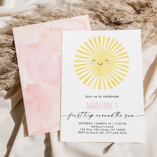 Minimalistische erste Reise rund um die Sonne Gebu Einladung