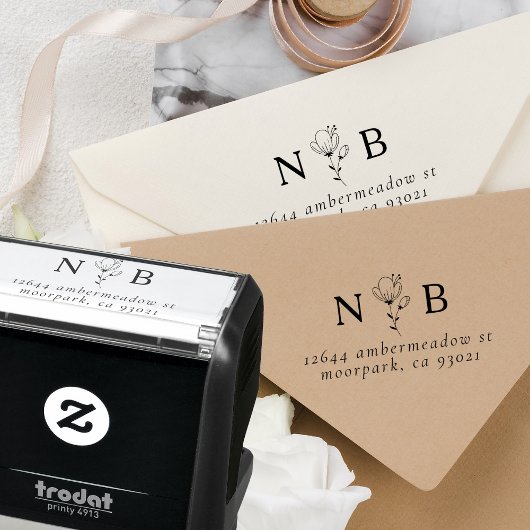 Minimalistische Erste Rücksendeadresse Permastempel