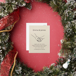 Minimalistische Eternal Bond Line Art Hochzeits-Ei Folie Einladungspostkarte