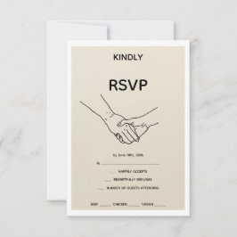Minimalistische Eternal Bond Line Art Hochzeits-RS RSVP Karte