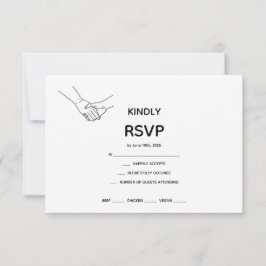 Minimalistische Eternal Bond Line Art Hochzeits-RS RSVP Karte