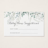 Minimalistische Eucalyptus Baby Name Suggestionen (Vorderseite)