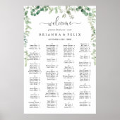 Minimalistische Eukalyptus-Alphabetisierungsdiagra Poster (Vorne)