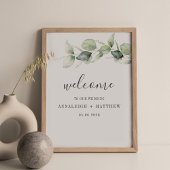 Minimalistische Eukalyptus-Blätter SkriptWedding Poster