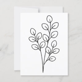 Minimalistische Eukalyptus Botanische Linie Art Postkarte