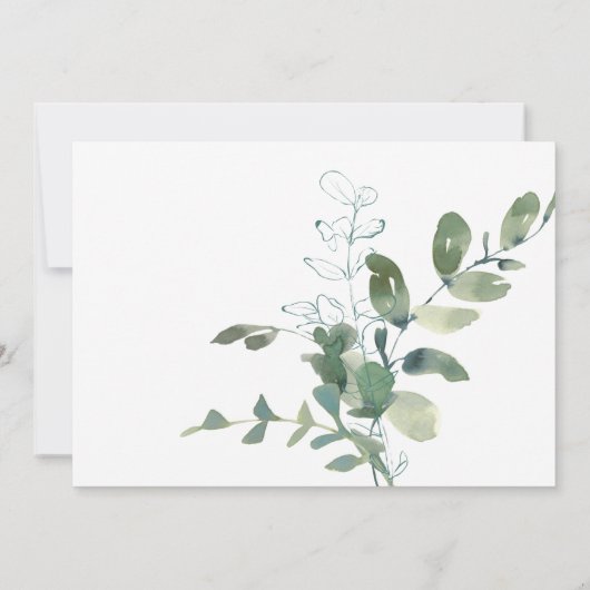 Minimalistische Eukalyptus Botanische Natur Modern Save The Date (Rückseite)