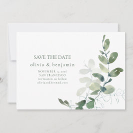 Minimalistische Eukalyptus Botanische Natur Modern Save The Date