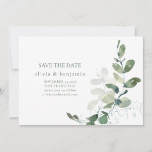 Minimalistische Eukalyptus Botanische Natur Modern Save The Date