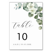 Minimalistische Eukalyptus Floral Wedding Tischnummer (Vorderseite)