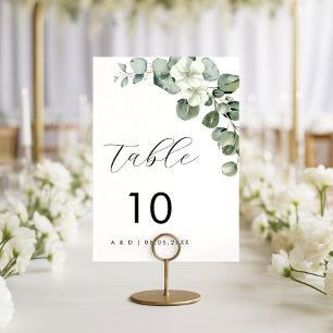 Minimalistische Eukalyptus Floral Wedding Tischnummer