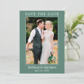 Minimalistische Eukalyptus Green Save The Date (Stehend Vorderseite)