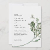 Minimalistische Eukalyptus Greenery Wedding Einladung (Vorderseite)